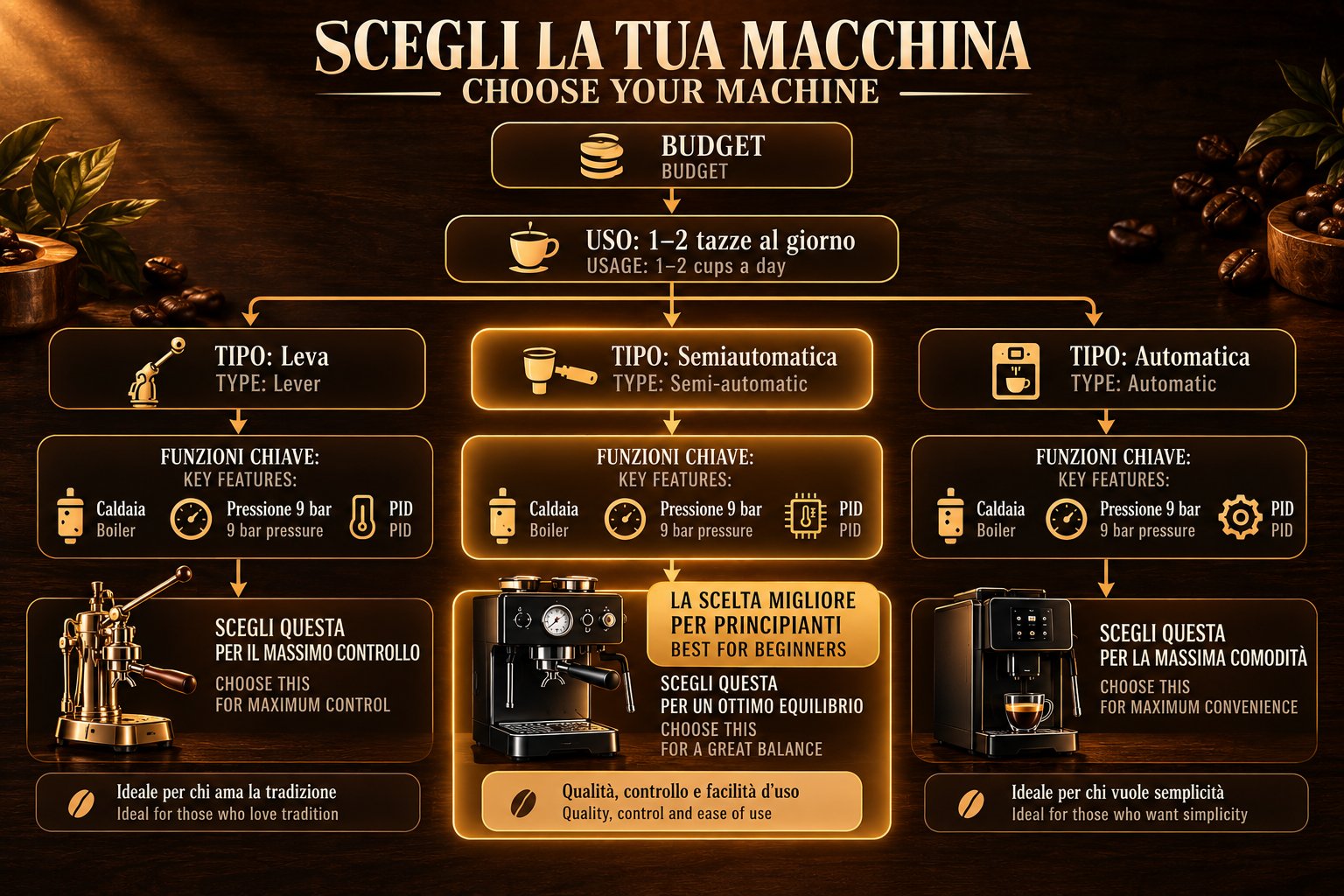 Infografica bilingue — i dati in un colpo d'occhio. La stessa immagine vale per la versione italiana e inglese.